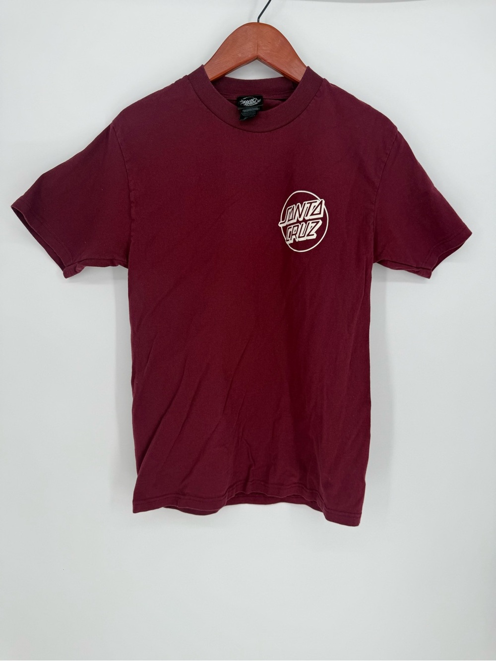 Santa Cruz Classic Dot Skateboard T-Shirt Burgundy Size Small